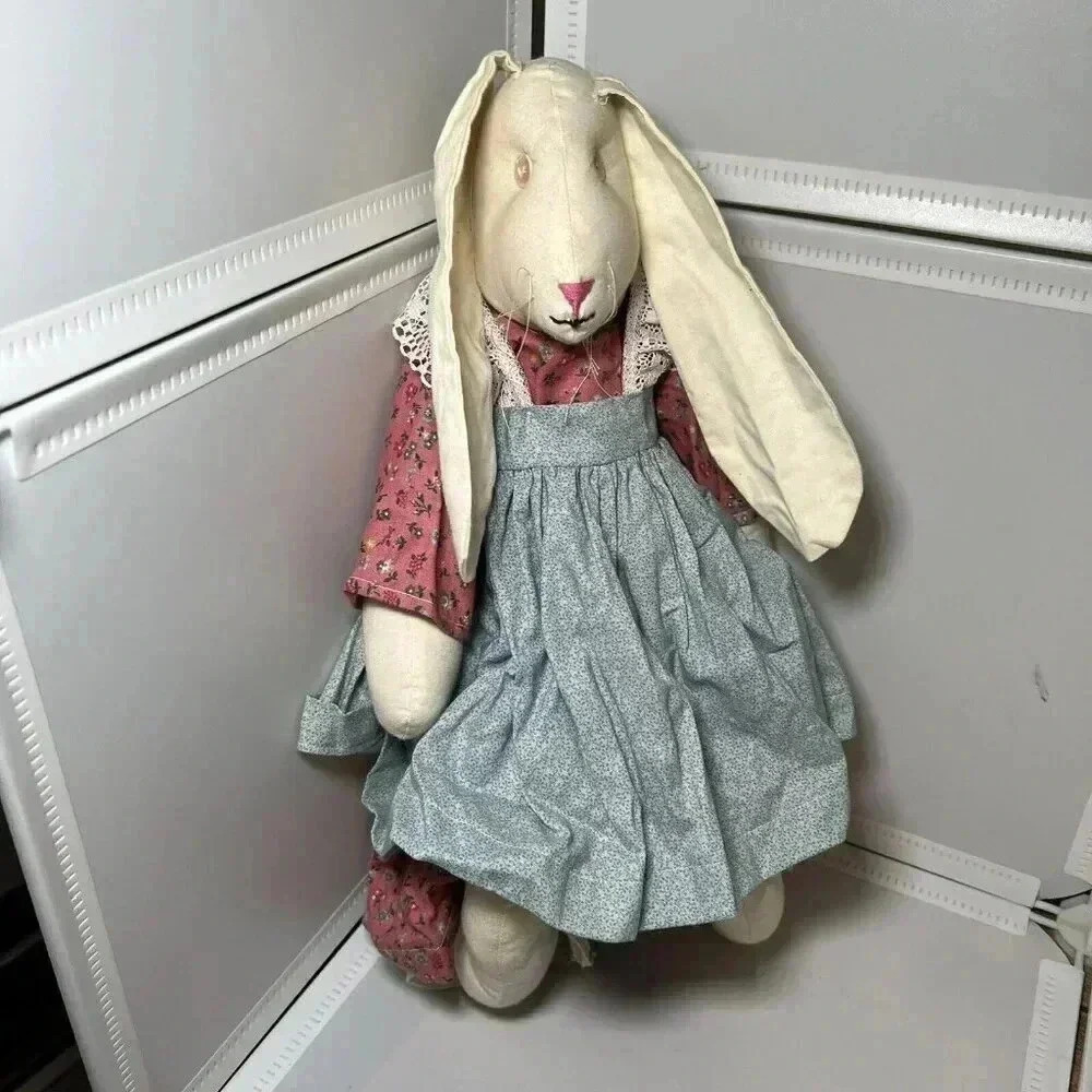 Vintage Handmade Easter Bunny Cloth Rabbit Apron Dress